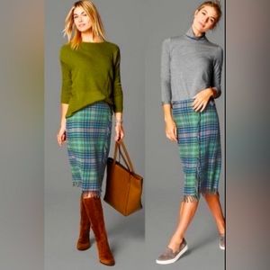 J Jill Plaid Skirt Size 6